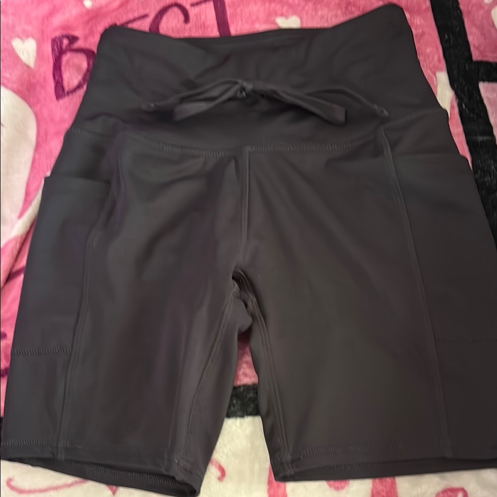 Women's Dark Grey High-Waisted Shorts